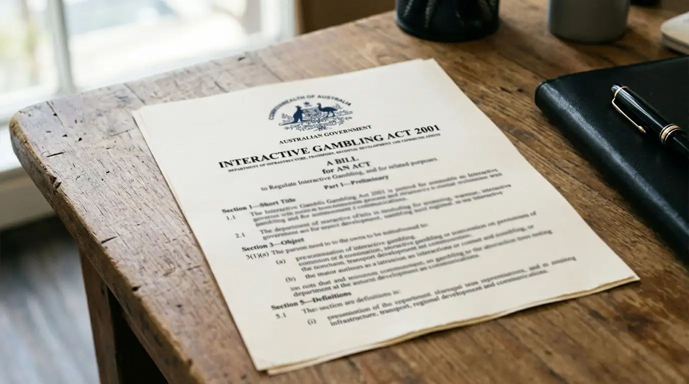 Document showing Interactive Gambling Act 2001 text and ACMA logo