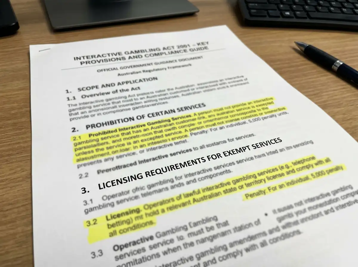 Australian regulatory document showing ACMA domain blocking list and IGA framework