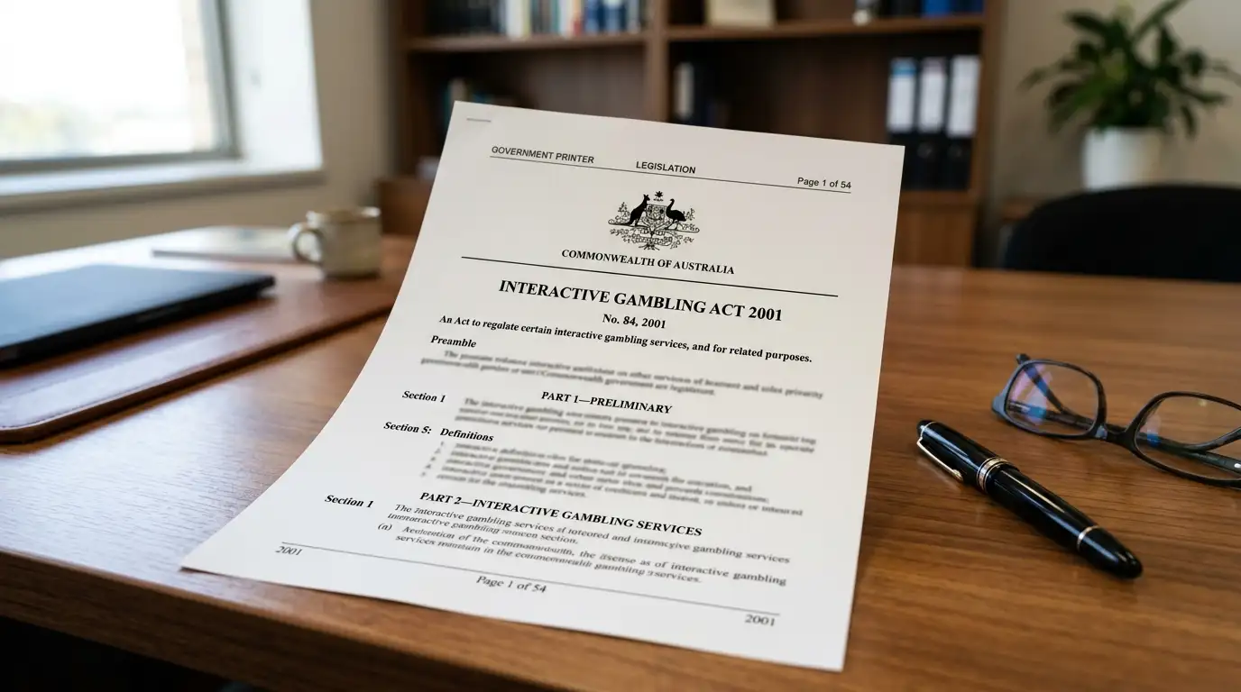 Australian legal document showing Interactive Gambling Act 2001 text