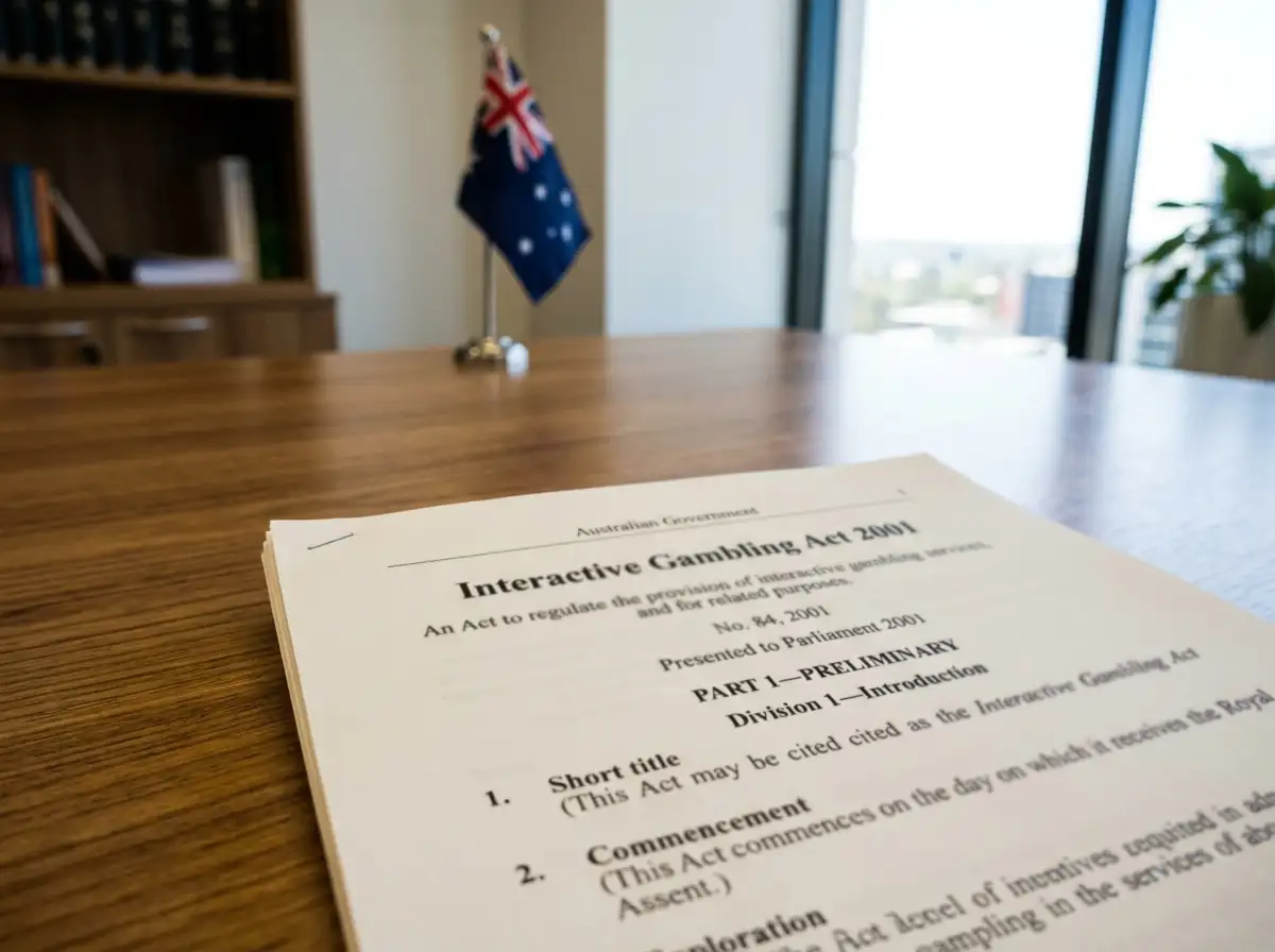 Official document showing Interactive Gambling Act 2001 legislation text