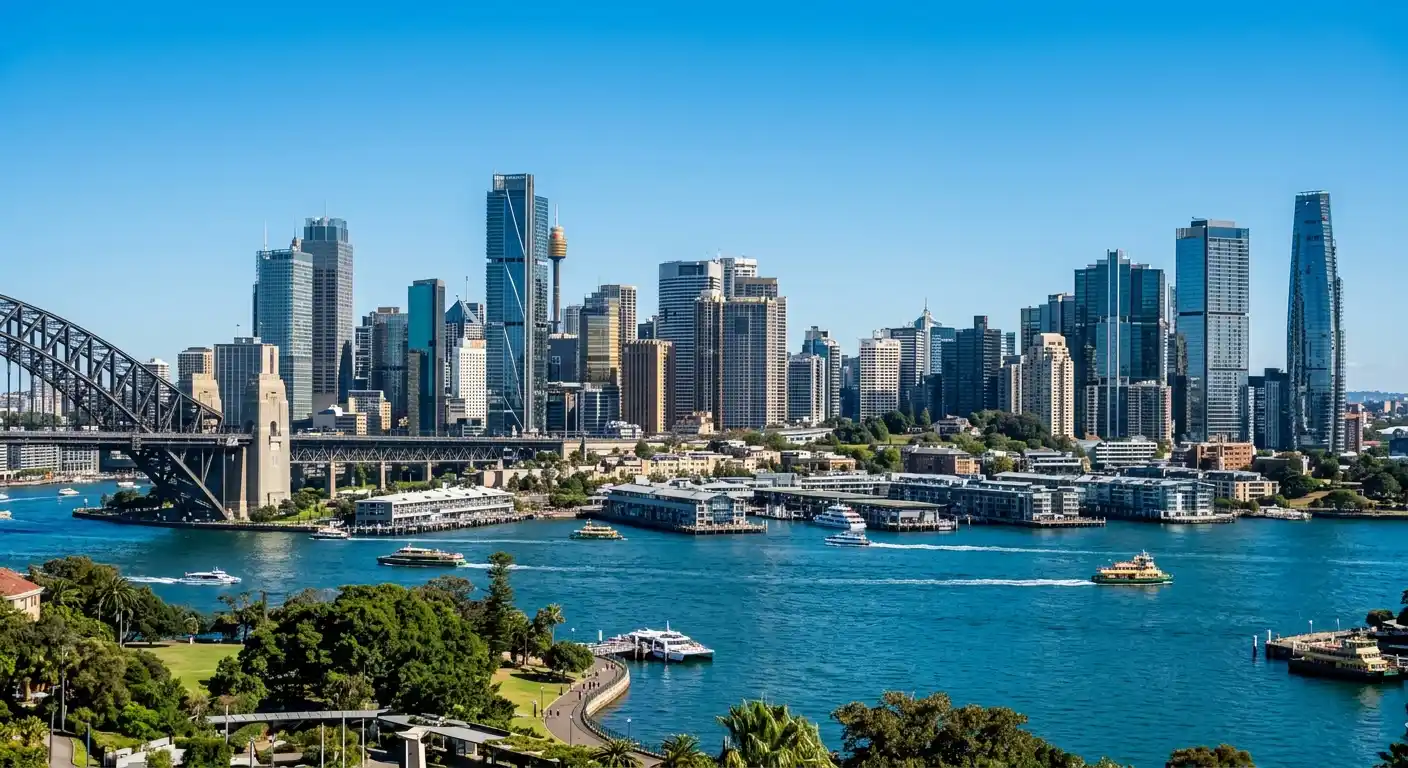 Sydney skyline with Australian Communications and Media Authority building representing regulatory framework