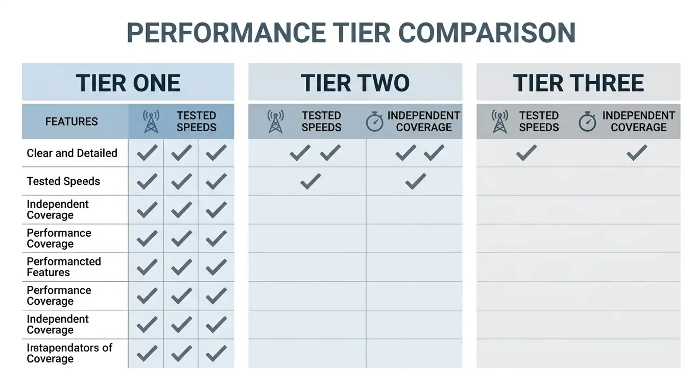 Tier comparison chart showing operator reliability vs public verification