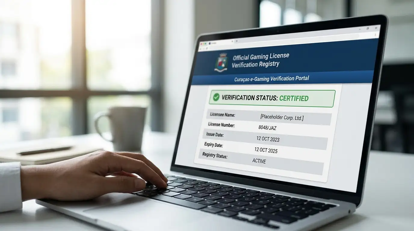 Curacao gaming license certificate verification interface