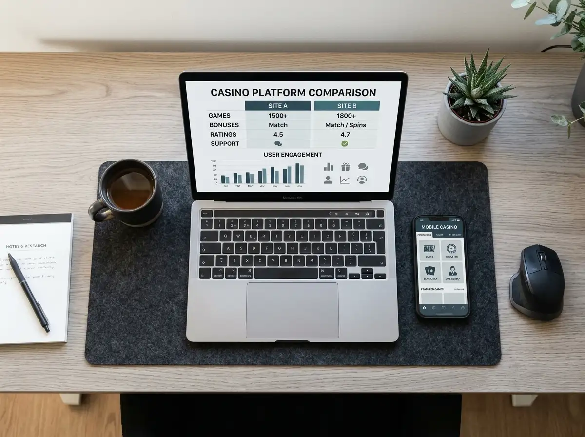 Comparison of crypto casino interfaces on desktop and mobile