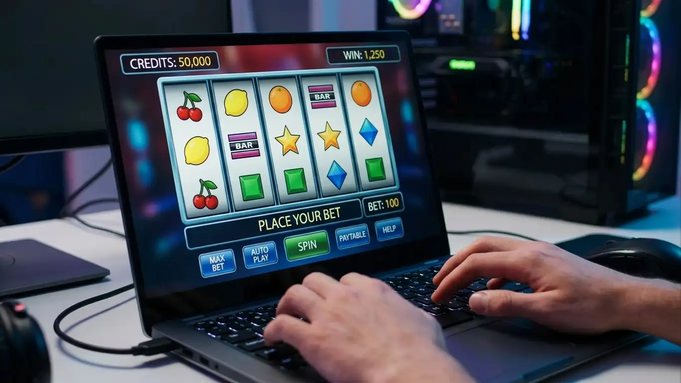Pokie reels spinning with free spins counter and max win cap overlay