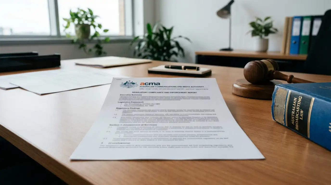 Australian government regulatory document with ACMA letterhead showing IGA enforcement