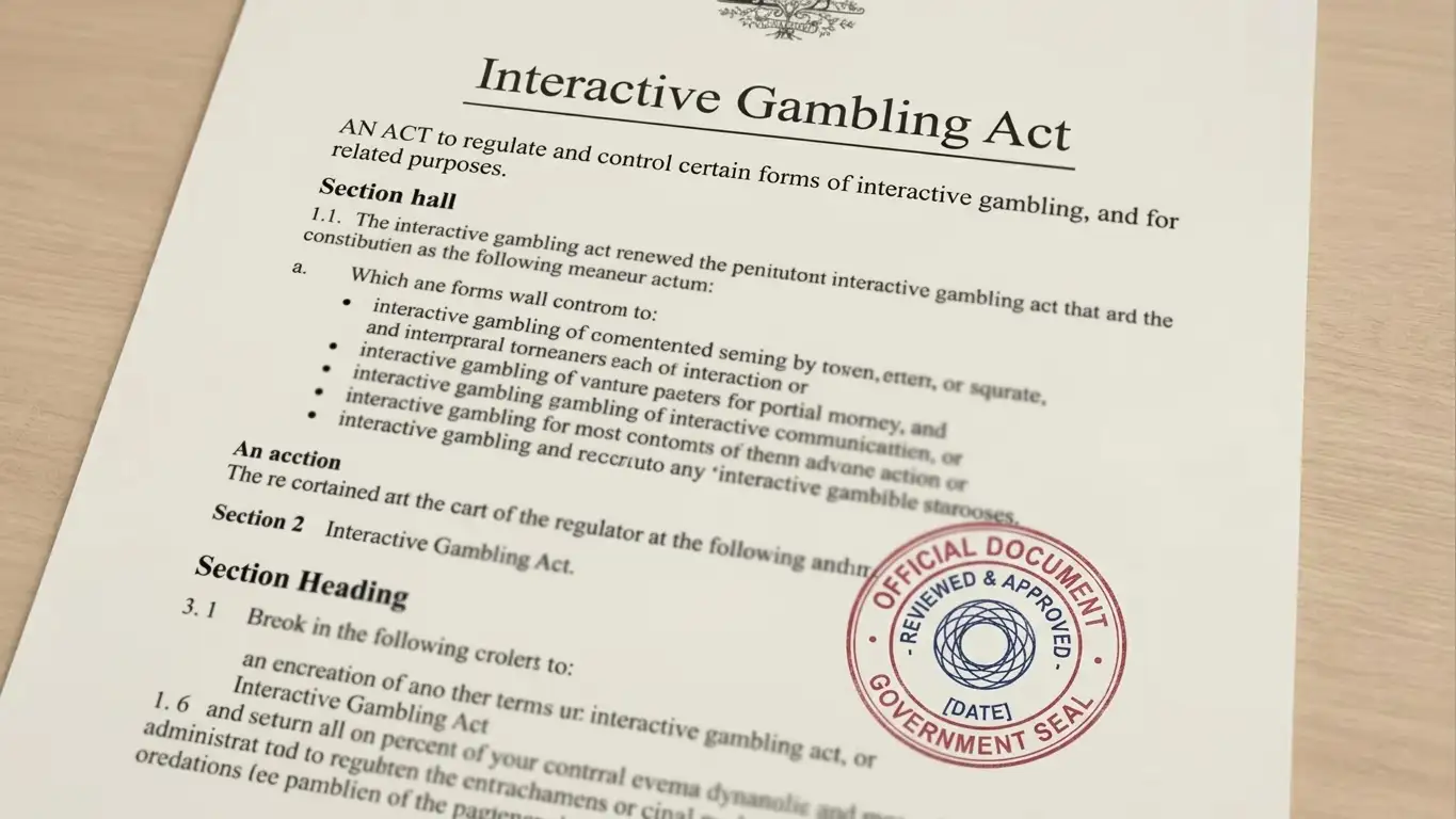 Australian Interactive Gambling Act legal document with ACMA enforcement notice