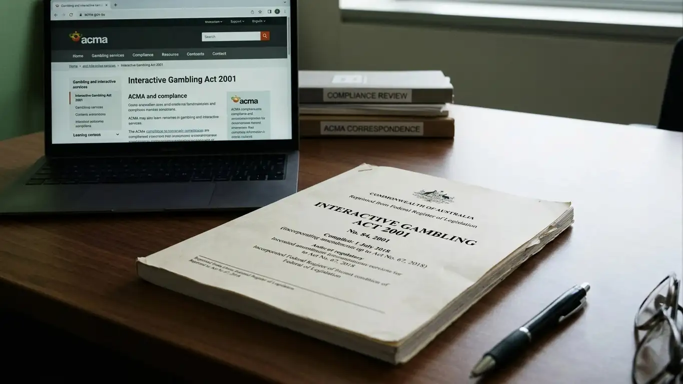 Australian legal document showing Interactive Gambling Act 2001 text