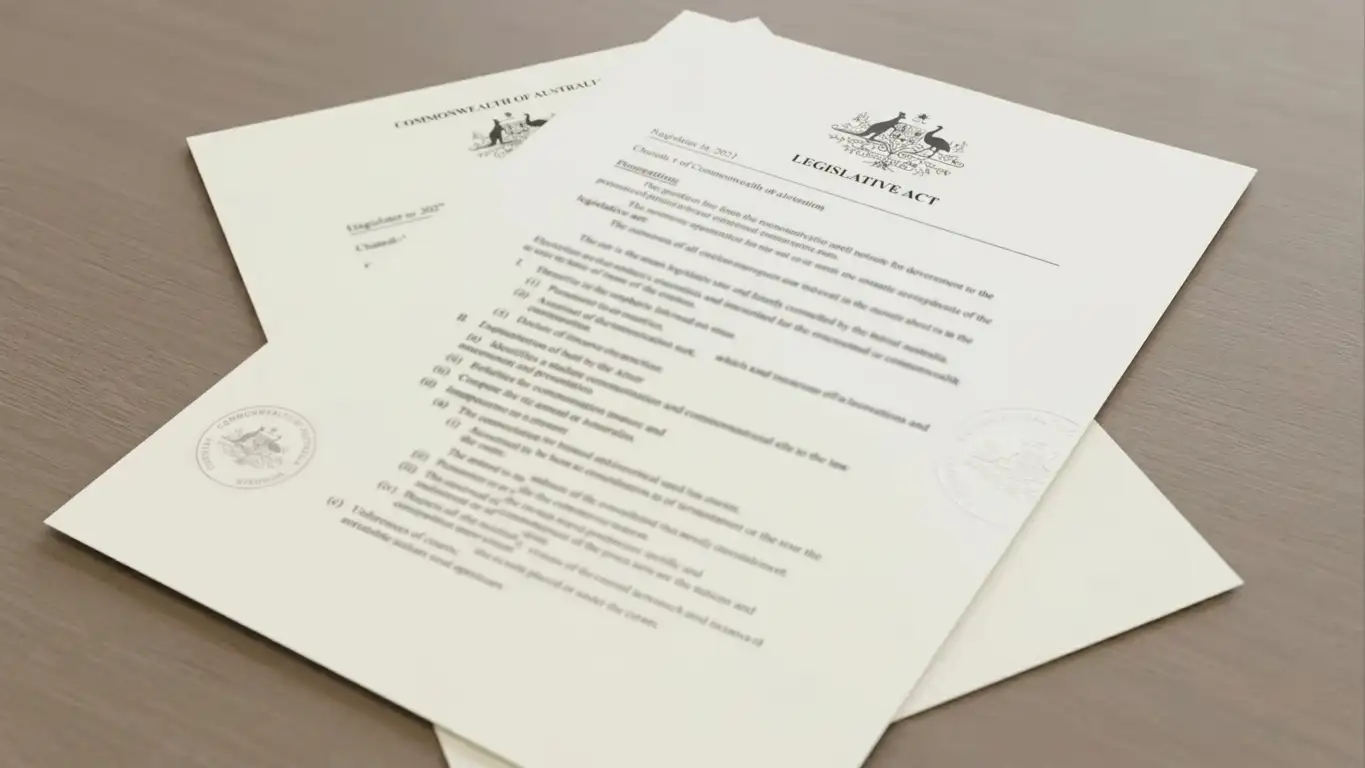Official document showing Australian Interactive Gambling Act with ACMA seal
