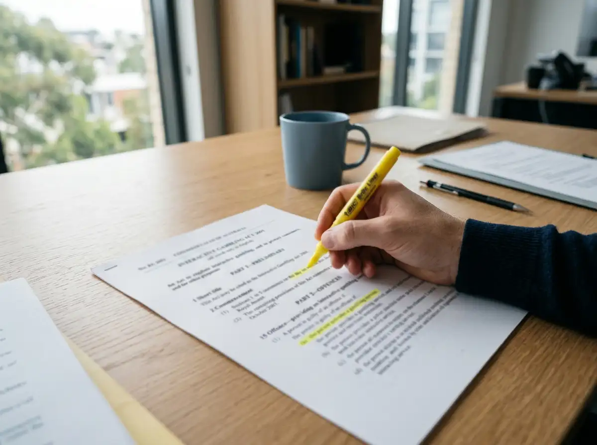Australian legal document showing Interactive Gambling Act 2001 provisions