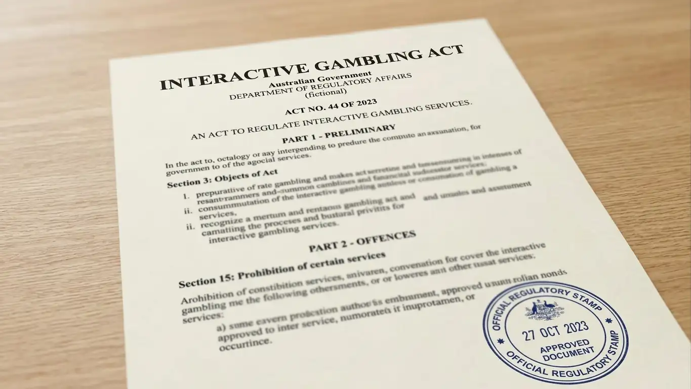 Australian government document showing Interactive Gambling Act enforcement provisions