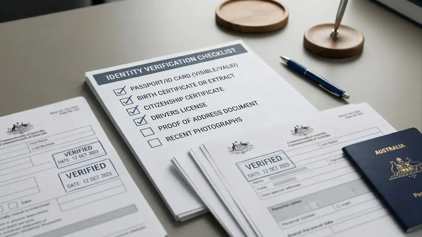 Document checklist showing ID verification requirements for casino withdrawal