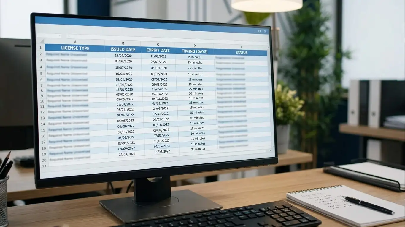 Comparison table showing offshore casino licenses and withdrawal speeds on computer screen